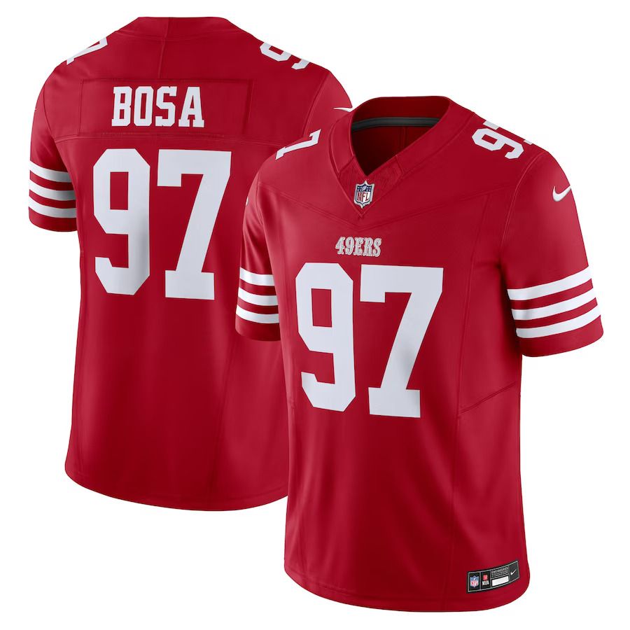 Men San Francisco 49ers #97 Nick Bosa Nike Scarlet Vapor F.U.S.E. Limited NFL Jersey->san francisco 49ers->NFL Jersey